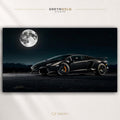 Lamborghini Aventador Black Super Car Wall Art - Italian Sports Car Poster, Exotic Car Print, Racing Automotive Art, Modern Garage Office Bedroom Decor Premium Poster Print - Pick Size