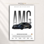 Mercedes-AMG GT Black Series Poster - German Supercar Wall Art, Luxury Sports Car Print, Racing Automotive Decor, Garage Man Cave Art Premium Poster Print - Pick Size