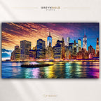New York Downtown Cityscape Wall Art Poster – Urban Skyline Artwork, Modern Architecture Print, Bedroom Living Room Decor Premium Poster Print - Pick Size