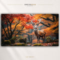 Wild Animal Stag in Autumn Wall Art Poster – Wildlife Nature Print, Safari Animal Decor, Jungle Wall Art, Bedroom Living Room Artwork Premium Poster Print - Pick Size