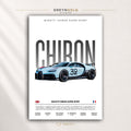 Bugatti Chiron Super Sport Car Poster - French Hypercar Wall Art, Luxury Car Print, Exotic Racing Car Decor, Automotive Garage Art, Car Lover Gift Premium Poster Print - Pick Size