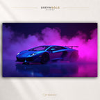 Lamborghini Aventador Sports Car Wall Art - Italian Super Car Poster, Exotic Car Print, Racing Automotive Art, Modern Garage Office Bedroom Decor Premium Poster Print - Pick Size