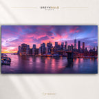 New York City Skyline Wall Art Poster – Cityscape Print, Modern Urban Art, Architecture Artwork Home & Office Decor Premium Poster Print - Pick Size