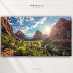 Zion National Park Poster – Utah USA Canyon Landscape Wall Art, Red Rock Nature Print, Scenic Travel Decor Premium Poster Print - Pick Size