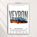 Bugatti Veyron Super Sport Car Poster - French Hypercar Wall Art, Luxury Car Print, Exotic Racing Car Decor, Automotive Garage Art, Car Lover Gift Premium Poster Print - Pick Size