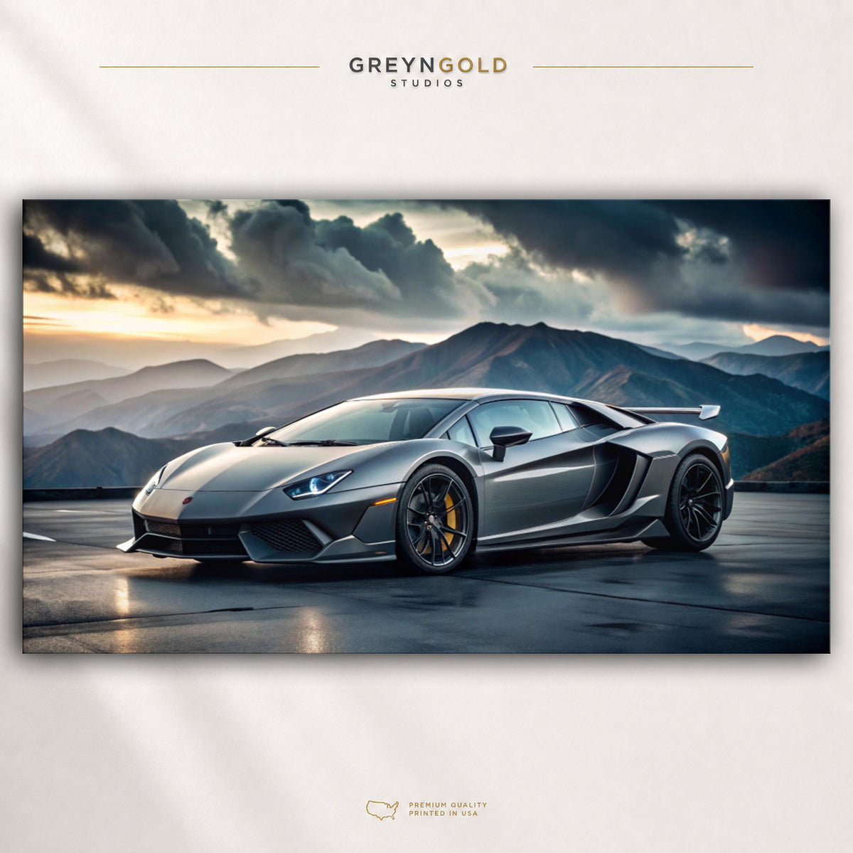 Lamborghini Aventador Super Sports Car Wall Art - Italian Racing Car Poster, Exotic Car Print, Modern Automotive Art, Garage Office Bedroom Decor Premium Poster Print - Pick Size