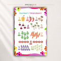 Kids Counting Poster 1 to 10 with Vegetables, Numbers Educational Wall Art, Preschool Math Classroom Decor Premium Poster Print - Pick Size
