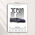 Koenigsegg Jesko Poster, Swedish Hypercar Wall Art, Exotic Supercar Print, Luxury Performance Car Decor, Racing Garage Art, Car Lover Gift Premium Poster Print - Pick Size