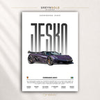 Koenigsegg Jesko Poster, Swedish Hypercar Wall Art, Exotic Supercar Print, Luxury Performance Car Decor, Racing Garage Art, Car Lover Gift Premium Poster Print - Pick Size