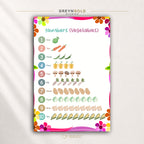 Vegetables Counting Poster for Kids - Numbers 1-10 Learning Chart, Preschool Kindergarten Wall Decor Premium Poster Print - Pick Size