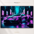 Lamborghini Aventador SVJ Purple Super Car Wall Art - Italian Racing Car Poster, Sports Car Print, Modern Automotive Art, Garage Office Bedroom Decor Premium Poster Print - Pick Size