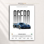 Koenigsegg Agera RS Poster, Swedish Hypercar Wall Art, Exotic Supercar Specification Print, Luxury Performance Car Decor, Racing Garage Art, Car Lover Gift Premium Poster Print - Pick Size