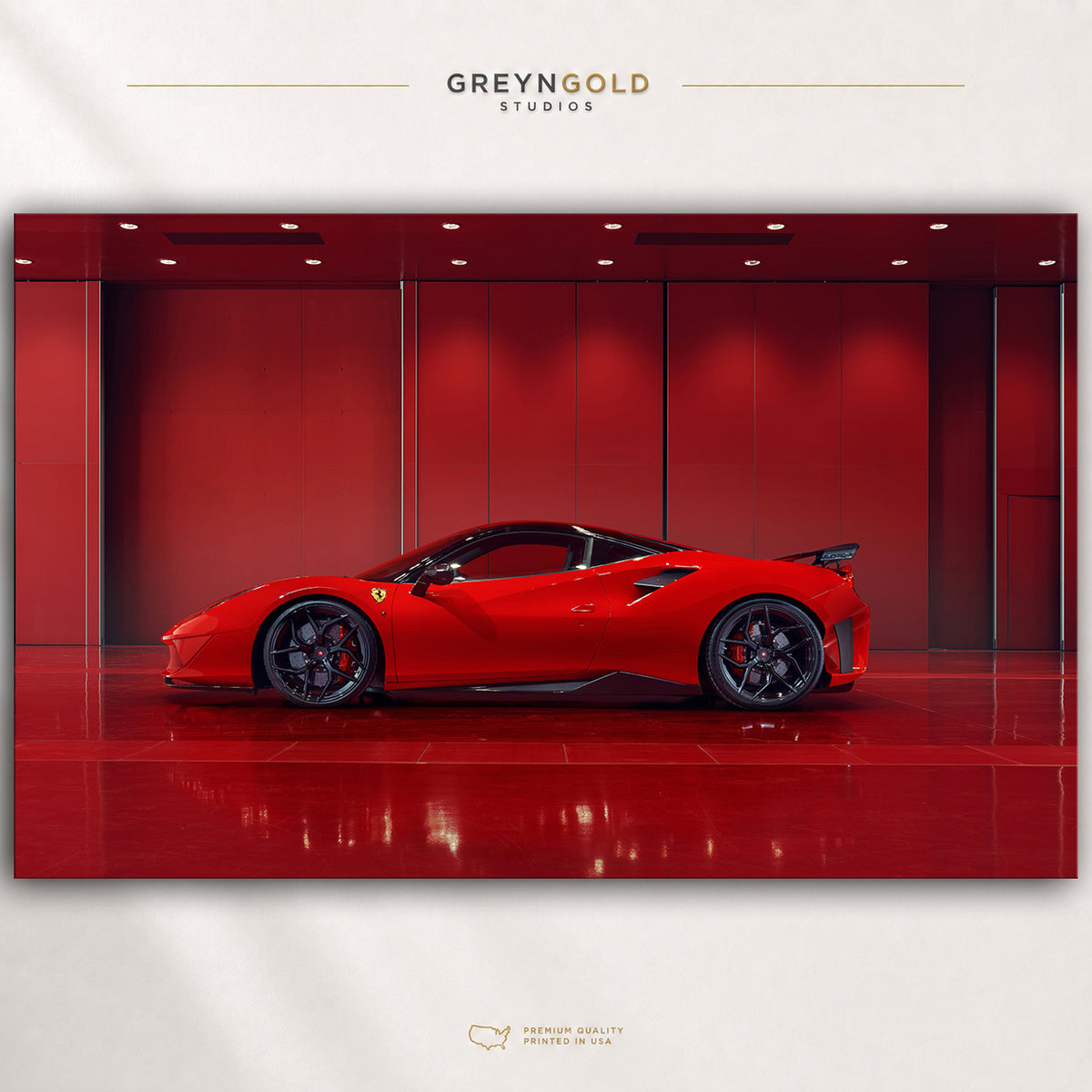 Ferrari Car Poster – Luxury Car Wall Art, Italian Exotic Sports Car Print, Supercar Garage Decor, Racing Automotive Poster, Car Lover Gift Premium Poster Print - Pick Size