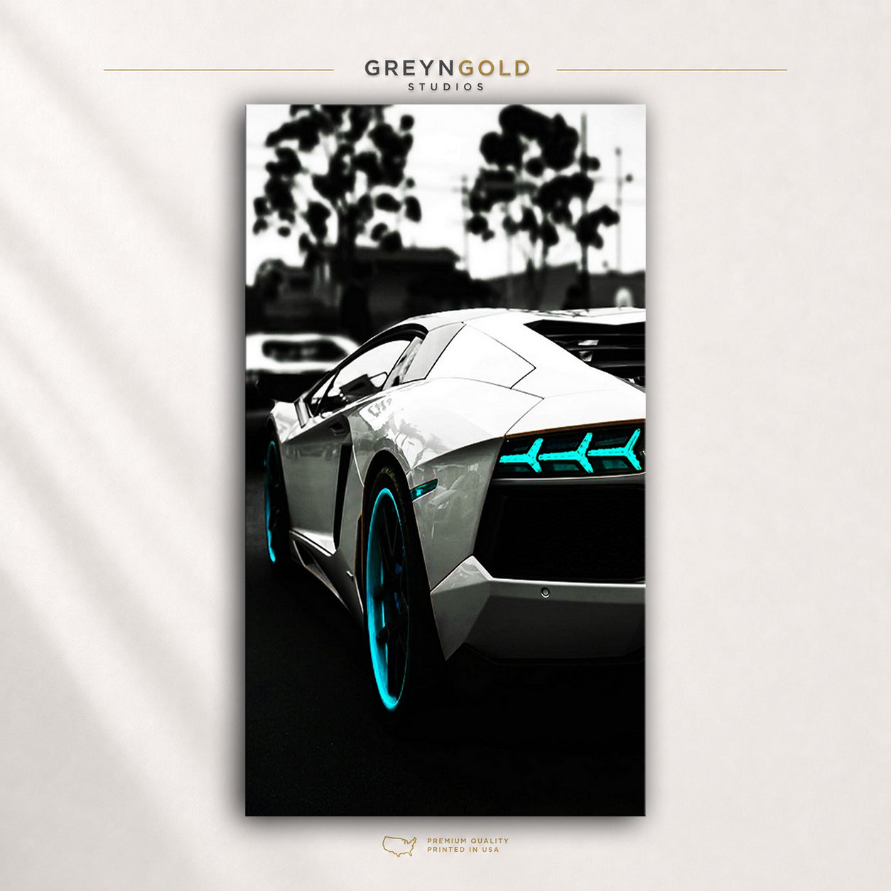 Lamborghini Reventón Italian Supercar Poster - Exotic Sports Car Wall Art, White Luxury Car Print, Automotive Decor, Garage Man Cave Art Premium Poster Print - Pick Size