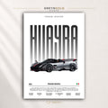 Pagani Huayra Italian Sport Car Wall Art - Exotic Supercar Print, Luxury Performance Car Decor, Racing Garage Art, Car Lover Gift Premium Poster Print - Pick Size