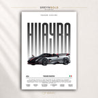 Pagani Huayra Italian Sport Car Wall Art - Exotic Supercar Print, Luxury Performance Car Decor, Racing Garage Art, Car Lover Gift Premium Poster Print - Pick Size