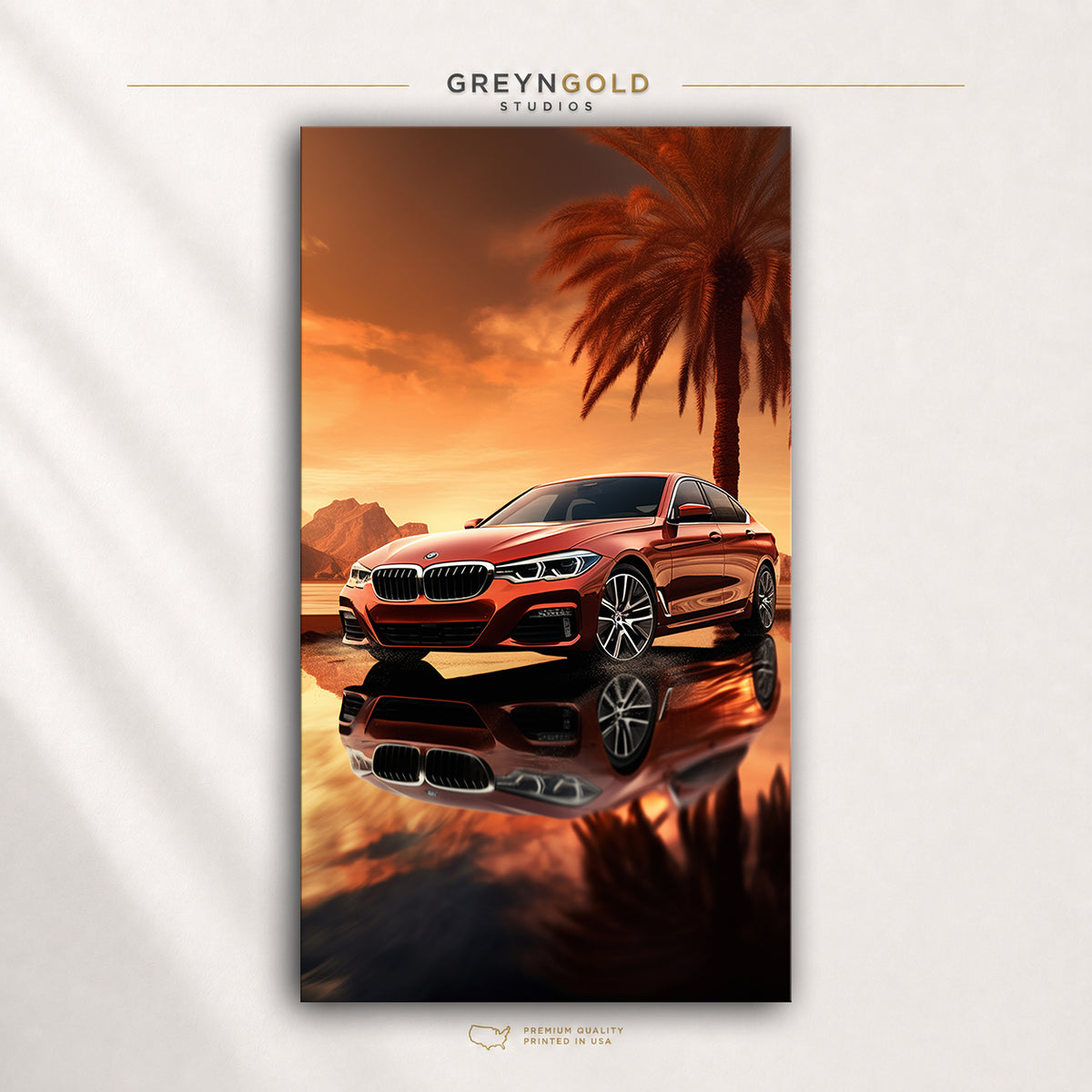 BMW 5 Series Sports Car Poster – German Automotive Wall Art, Luxury Racing Car Print, Garage Decor, Man Cave & Bedroom Premium Poster Print - Pick Size