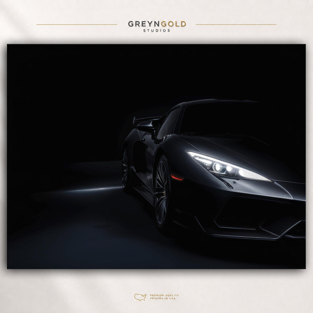 Lamborghini Temerario Black Super Car Wall Art - Italian Racing Car Poster, Sports Car Print, Modern Automotive Art, Garage Office Bedroom Decor Premium Poster Print - Pick Size