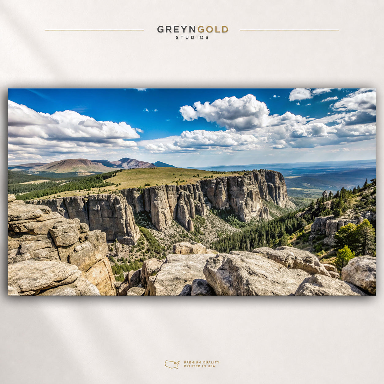 USA National Park Mountain Poster – Rocky Cliff Landscape Wall Art, American Travel Decor Premium Poster Print - Pick Size
