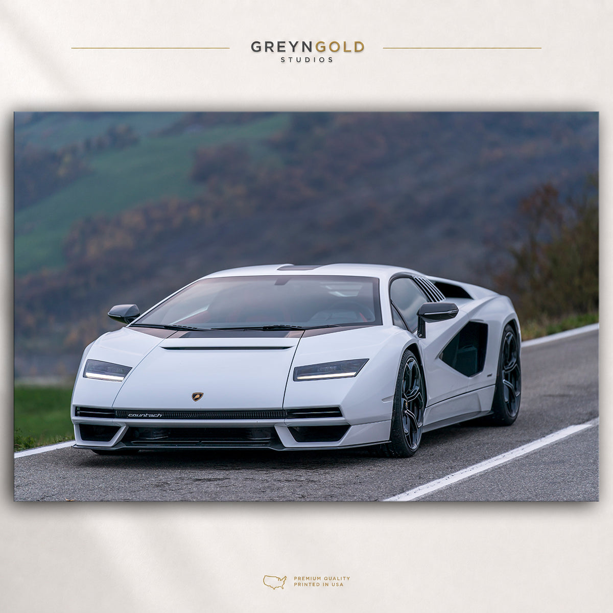 Lamborghini Countach LPI 800-4 Italian Supercar Wall Art - White Exotic Sports Car Print, Luxury Automotive Decor, Hypercar Garage Poster Premium Poster Print - Pick Size