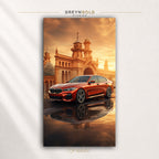 Red BMW Luxury Car Poster – German Sports Car Wall Art, Premium Automotive Print, Garage, Man Cave & Bedroom Decor Premium Poster Print - Pick Size
