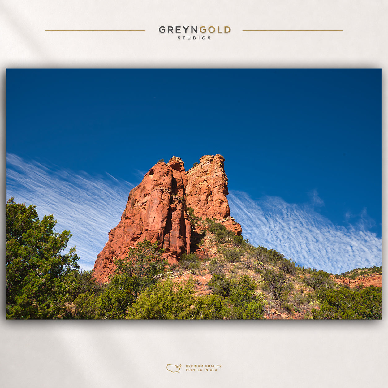Utah Red Rock Wall Art – Zion National Park Landscape Poster, Scenic Desert Mountain Art, USA Travel Decor Premium Poster Print - Pick Size
