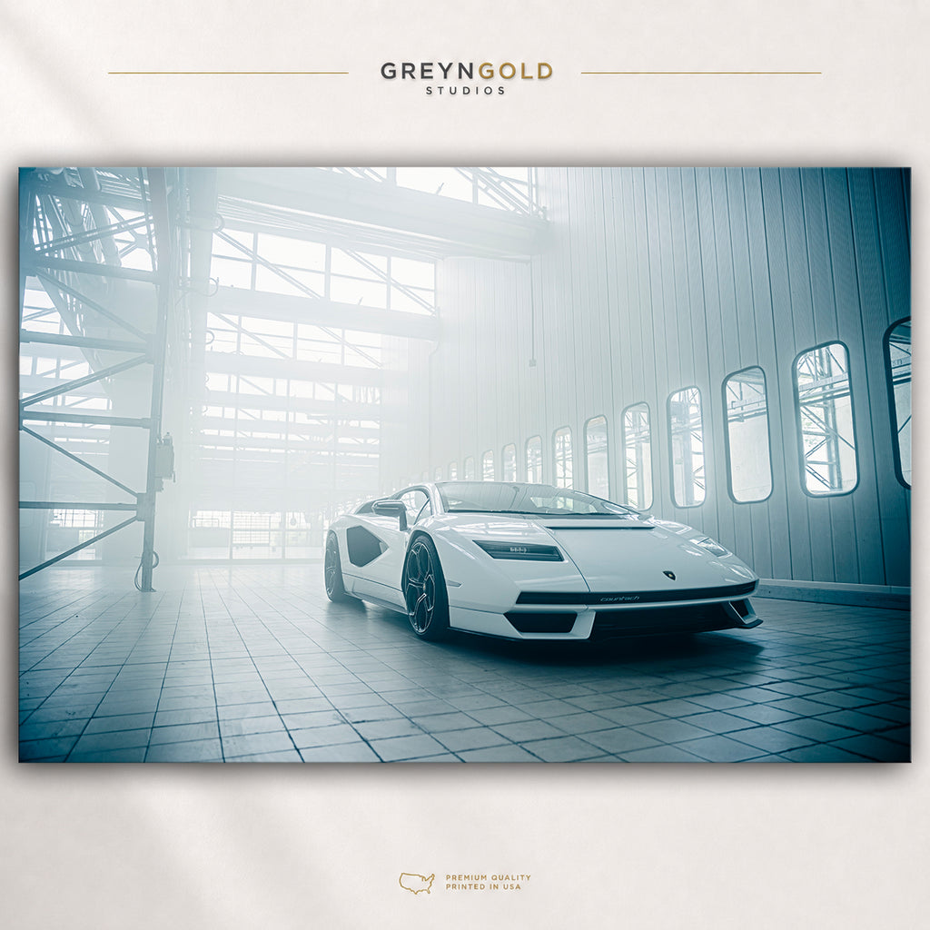 Lamborghini Countach LPI 800-4 Italian Supercar Wall Art, White Exotic Sports Car Print, Luxury Automotive Decor, Modern Hypercar Poster, Garage Man Cave Art Premium Poster Print - Pick Size