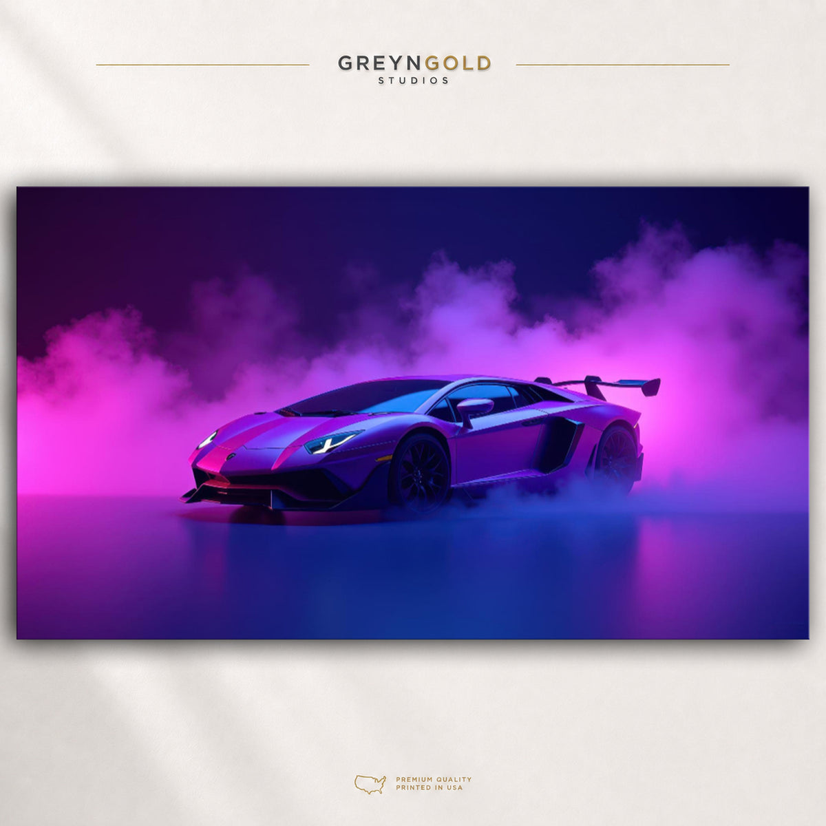 Purple Lamborghini Aventador Luxury Super Car Wall Art - Italian Racing Car Poster, Sports Car Print, Modern Automotive Art, Garage Office Bedroom Decor Premium Poster Print - Pick Size