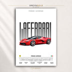 Ferrari LaFerrari Italian Super Car Wall Art, Red Sport Car Print, Luxury Performance Car Decor, Racing Garage Art, Car Lover Gift Premium Poster Print - Pick Size