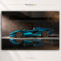 Lamborghini Sián Roadster Italian Supercar Poster - Blue Exotic Hypercar Wall Art, Luxury Sports Car Print, Automotive Man Cave Decor Premium Poster Print - Pick Size