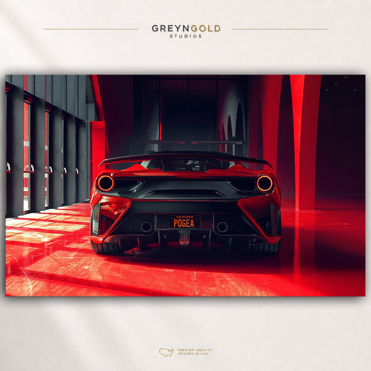 Ferrari Supercar Poster – Italian Sports Car Print, Luxury Automotive Gift, Racing Car Wall Art, Garage Man Cave Decor Premium Poster Print - Pick Size