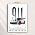 Porsche 911 GT3 RS 992 Poster, German Sports Car Wall Art, Supercar Print, Racing Automotive Decor, Garage Man Cave Car Premium Poster Print - Pick Size