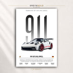 Porsche 911 GT3 RS 992 Poster, German Sports Car Wall Art, Supercar Print, Racing Automotive Decor, Garage Man Cave Car Premium Poster Print - Pick Size