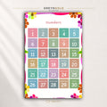 Numbers 1-30 Kids Math Learning Chart - Educational Poster, Classroom Wall Art, Kids Study Room Decor & Homeschool Teaching Aid Premium Poster Print - Pick Size