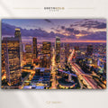 Downtown Los Angeles Wall Art Poster – LA Skyline Cityscape at Night, California Urban Architecture Print, City Lights Decor Premium Poster Print - Pick Size