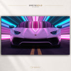 Lamborghini Aventador Italian Supercar Wall Art - Exotic Sports Car Print, Luxury Car Decor, Automotive Racing Poster, Garage Man Cave Art Premium Poster Print - Pick Size