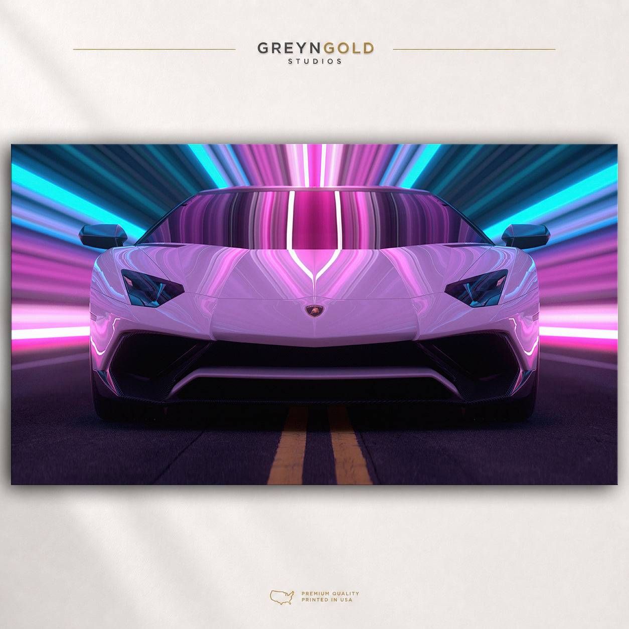 Lamborghini Aventador Italian Supercar Wall Art - Exotic Sports Car Print, Luxury Car Decor, Automotive Racing Poster, Garage Man Cave Art Premium Poster Print - Pick Size