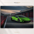 Lamborghini Huracan Performante Poster, Green Supercar Wall Art, Italian Sports Car Print, Racing Garage Decor, Luxury Automotive Car Art Premium Poster Print - Pick Size
