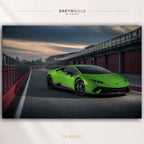 Lamborghini Huracan Performante Poster, Green Supercar Wall Art, Italian Sports Car Print, Racing Garage Decor, Luxury Automotive Car Art Premium Poster Print - Pick Size