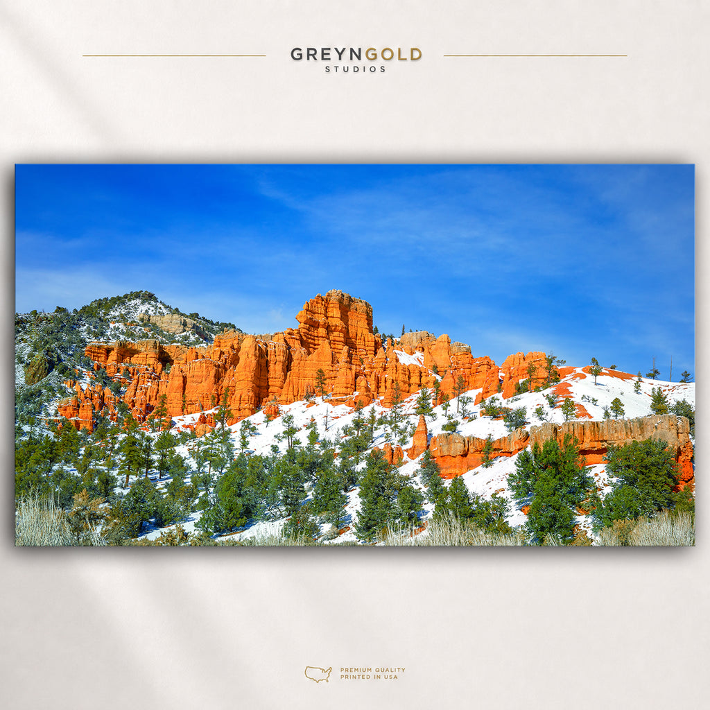 Bryce Canyon Utah Poster – National Park Wall Art, Snowy Red Rock Landscape Print, USA Travel Decor Premium Poster Print - Pick Size