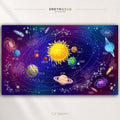 Solar System Poster for Kids, Educational Space Wall Art, Planets Astronomy Chart, STEM Classroom Decor, Homeschool Science Learning Poster Premium Poster Print - Pick Size