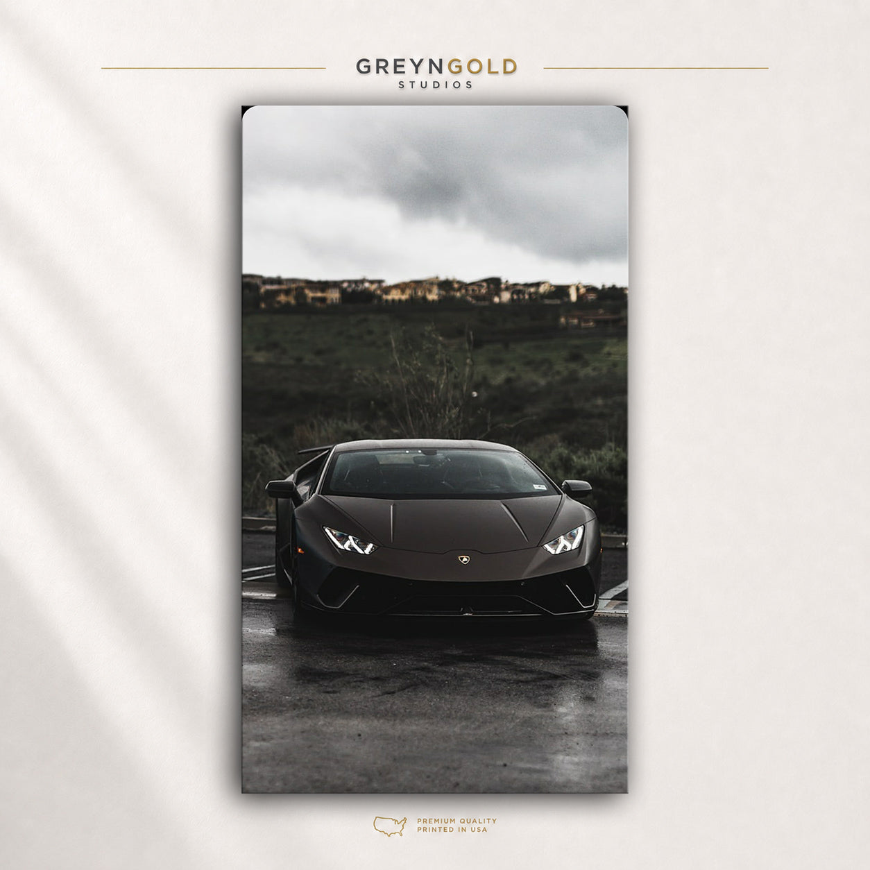 Lamborghini Huracan Supercar Wall Art - Exotic Luxury Sports Car Print, Racing Car Decor, Automotive Artwork, Garage Man Cave Boys Bedroom Decor Premium Poster Print - Pick Size
