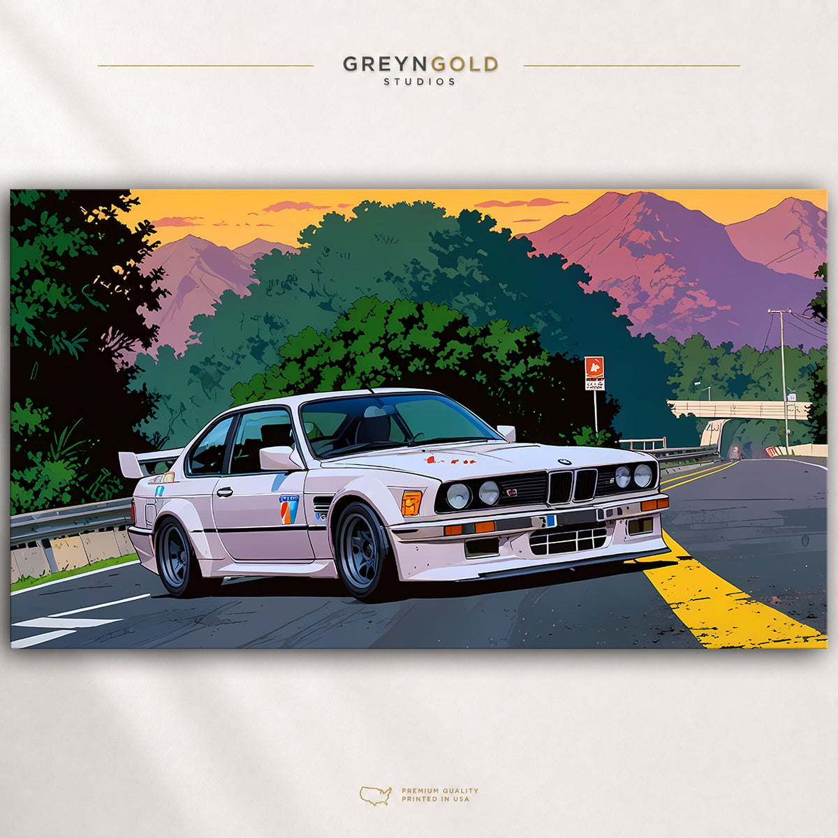 BMW E30 Wall Art Poster – Vintage German Car Print, Retro Sports Car Decor, Garage & Man Cave Art Premium Poster Print - Pick Size