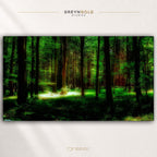Green Forest Wall Art Poster - Sunlit Woodland Nature Print, Lush Forest Decor, Scenic Wilderness Poster, Peaceful Nature Wall Art, Living Room Bedroom Decor Premium Poster Print - Pick Size