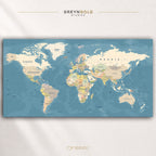 Detailed World Atlas Wall Art Poster – Political World Map, Educational Geography Map Print, Countries & Continents, Classroom Decor, Office Wall Art, Travel Map, Kids Learning Poster Premium Poster Print - Pick Size