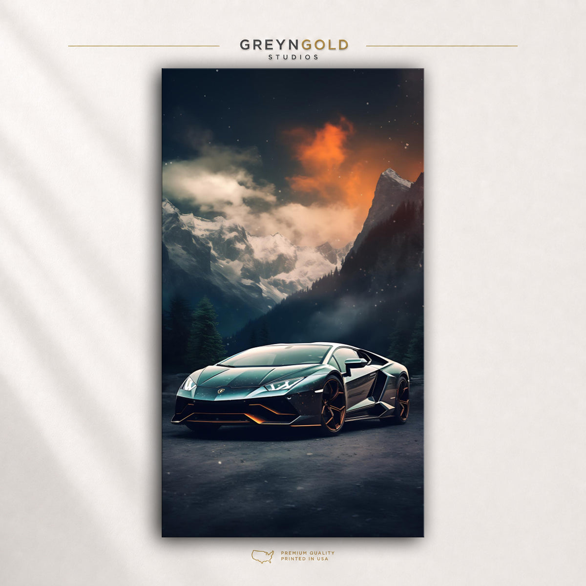 Lamborghini Aventador Luxury Car Wall Art - Italian Sports Car Poster, Exotic Racing Car Print, Modern Automotive Art, Garage Office Bedroom Decor Premium Poster Print - Pick Size
