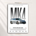 Toyota Supra MK4 A80 Poster - Japanese JDM Sports Car Wall Art, Racing Garage Decor, Car Lover Gift Premium Poster Print - Pick Size