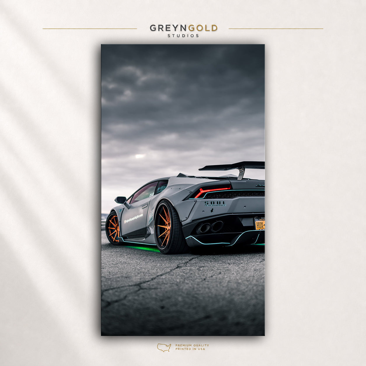 Lamborghini Huracán Supercar Poster Wall Art - Exotic Luxury Sports Car Print, Racing Car Decor, Automotive Artwork, Garage Man Cave Boys Bedroom Decor Premium Poster Print - Pick Size