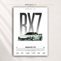 Mazda RX-7 FD Super Car Poster - Japanese JDM Sports Car Wall Art, Racing Garage Decor, Luxury Car Art, Car Lover Gift Premium Poster Print - Pick Size
