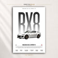 Mazda RX-8 Spirit R Poster - Japanese JDM Sports Car Wall Art, Racing Garage Decor, Luxury Car Art, Car Lover Gift Premium Poster Print - Pick Size